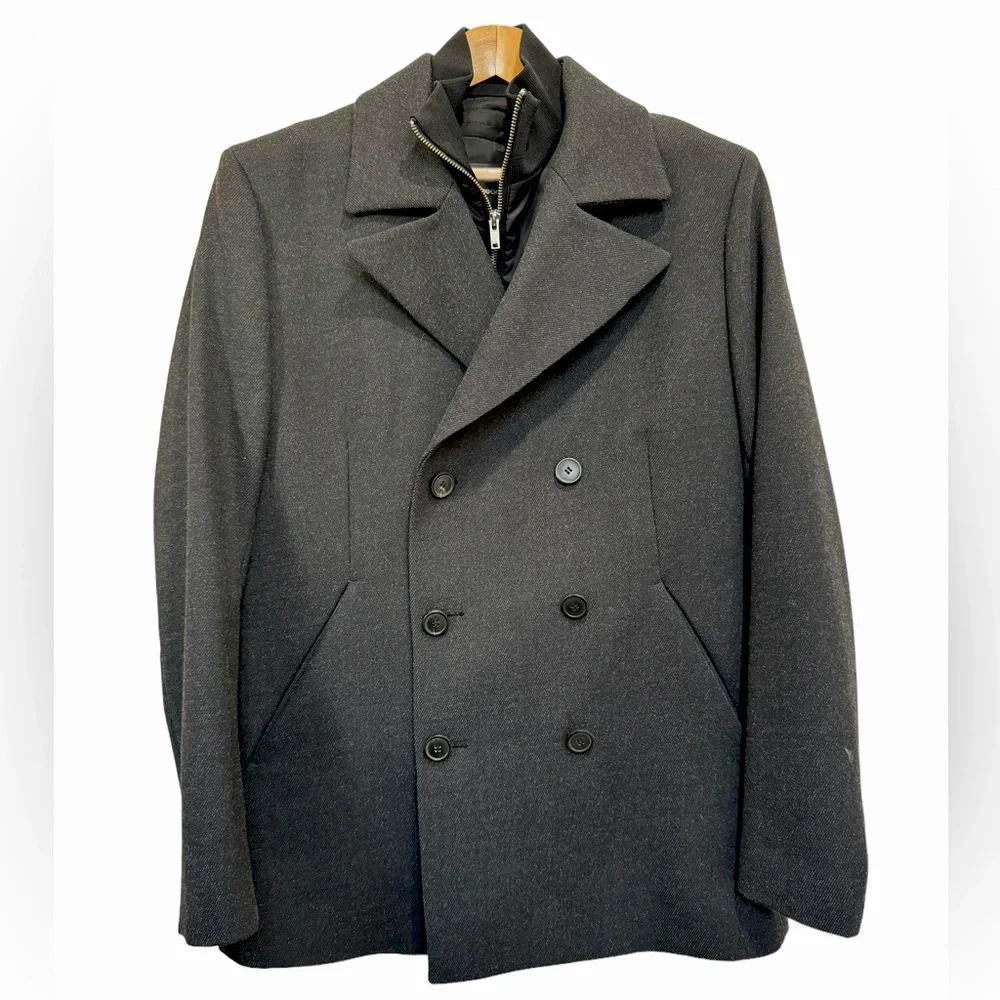 Theory Men’s Wool Blend Pea Coat. Slim Fit. Large. - Picture 2 of 9